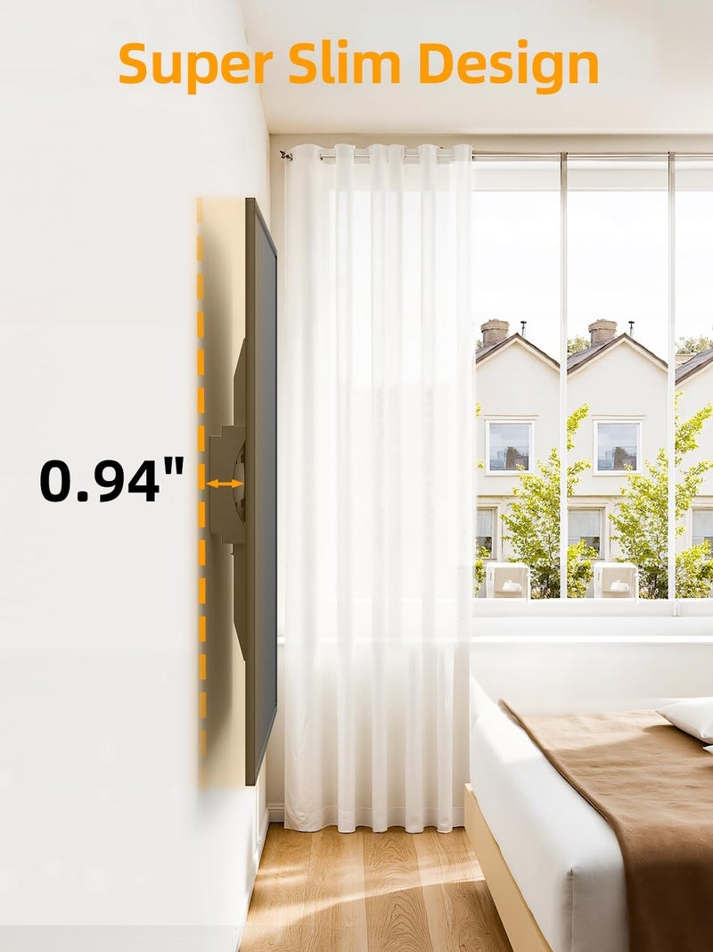 IWORKBOARD 43 50 55 inch Fixed Low Profile TV Wall Mount for 24-65 inch LED/LCD & Flat/Curved TVs, Universal Wall Mount Bracket with Safe Lock, Max VESA 400x400mm, up to 99Lbs & 16 '' Stud - Image 2